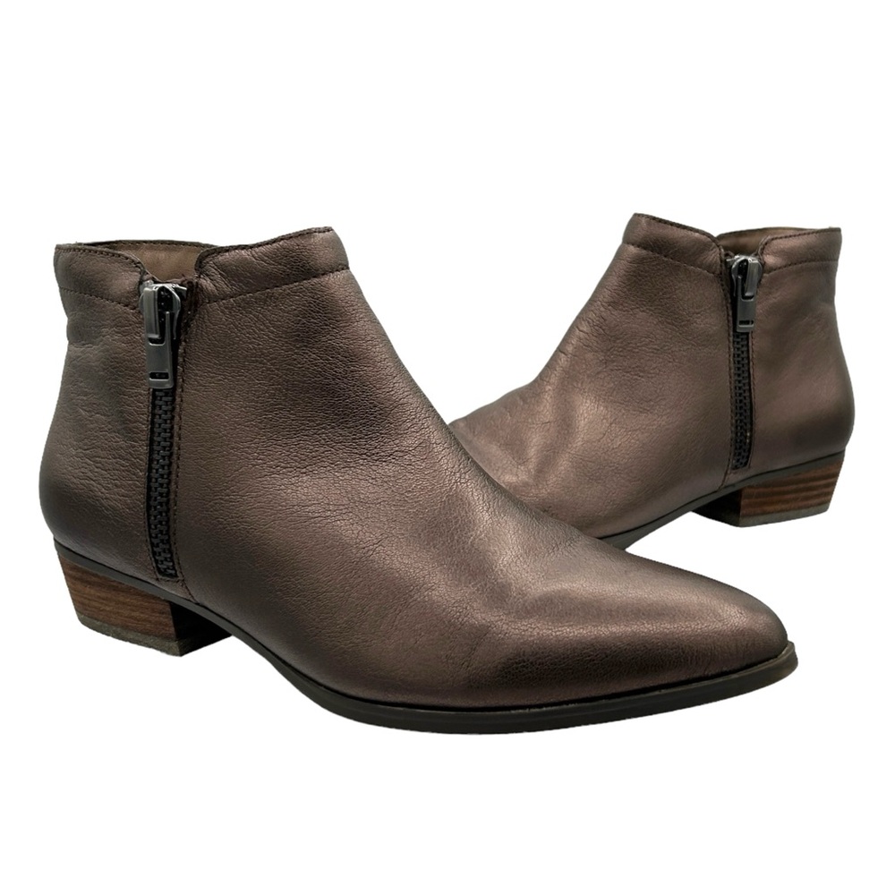 Naturalizer Blair Metallic Soft Leather Ankle Boots Booties (7.5M)‎